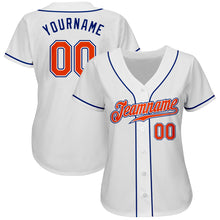 Load image into Gallery viewer, Custom White Orange-Royal Authentic Baseball Jersey