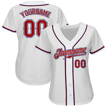 Laden Sie das Bild in den Galerie-Viewer, Custom White Red-Royal Authentic Baseball Jersey
