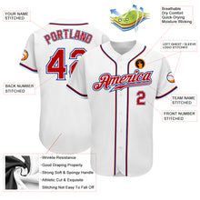 Laden Sie das Bild in den Galerie-Viewer, Custom White Red-Royal Authentic Baseball Jersey