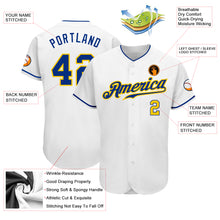 Charger l'image dans la galerie, Custom White Royal-Gold Authentic Baseball Jersey