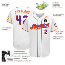 Laden Sie das Bild in den Galerie-Viewer, Custom White Purple-Orange Authentic Baseball Jersey