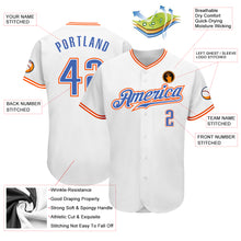 Laden Sie das Bild in den Galerie-Viewer, Custom White Blue-Orange Authentic Baseball Jersey