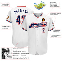 Laden Sie das Bild in den Galerie-Viewer, Custom White Navy-Red Authentic Baseball Jersey