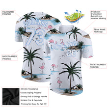 Загрузить изображение в средство просмотра галереи, Custom White White-Light Blue 3D Pattern Design Hawaii Palm Trees Performance T-Shirt