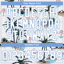 Загрузить изображение в средство просмотра галереи, Custom White White-Light Blue 3D Pattern Design Hawaii Palm Trees Performance T-Shirt