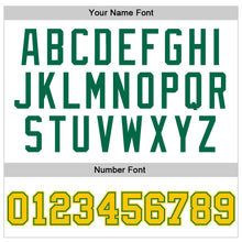 Load image into Gallery viewer, Custom White Gold-Kelly Green Authentic Throwback Basketball Jersey