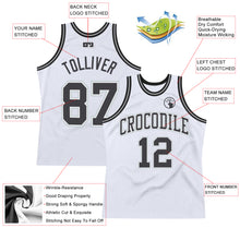 Charger l'image dans la galerie, Custom White Steel Gray-Silver Authentic Throwback Basketball Jersey
