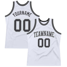 Charger l'image dans la galerie, Custom White Steel Gray-Silver Authentic Throwback Basketball Jersey