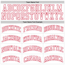 Load image into Gallery viewer, Custom White White-Red Authentic Throwback Basketball Jersey