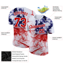 Load image into Gallery viewer, Custom White Red-Purple 3D American Flag Performance T-Shirt