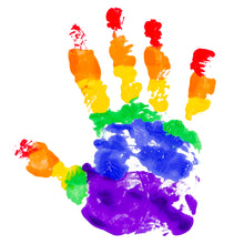 Загрузить изображение в средство просмотра галереи, Custom White Gold-Purple Rainbow Colored Hand For Pride LGBT Performance T-Shirt