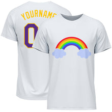 Загрузить изображение в средство просмотра галереи, Custom White Purple-Gold Rainbow For Pride LGBT Performance T-Shirt
