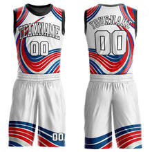Загрузить изображение в средство просмотра галереи, Custom White White-Red Round Neck Sublimation Basketball Suit Jersey