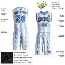 Загрузить изображение в средство просмотра галереи, Custom White Light Blue-Black Round Neck Sublimation Basketball Suit Jersey