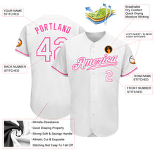 Laden Sie das Bild in den Galerie-Viewer, Custom White White-Pink Authentic Baseball Jersey