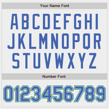 Laden Sie das Bild in den Galerie-Viewer, Custom White Blue-Kelly Green Authentic Baseball Jersey