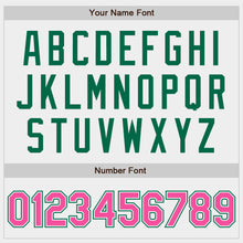 Laden Sie das Bild in den Galerie-Viewer, Custom White Pink-Kelly Green Authentic Baseball Jersey