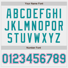 Laden Sie das Bild in den Galerie-Viewer, Custom White Teal-Pink Authentic Baseball Jersey