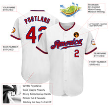 Load image into Gallery viewer, Custom White Red-Royal Authentic Baseball Jersey