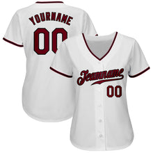 Laden Sie das Bild in den Galerie-Viewer, Custom White Crimson-Black Authentic Baseball Jersey