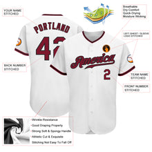 Laden Sie das Bild in den Galerie-Viewer, Custom White Crimson-Black Authentic Baseball Jersey