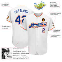 Laden Sie das Bild in den Galerie-Viewer, Custom White Royal-Orange Authentic Baseball Jersey