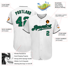 Загрузить изображение в средство просмотра галереи, Custom White Kelly Green-Black Authentic Baseball Jersey