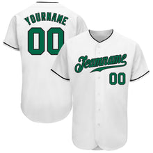 Загрузить изображение в средство просмотра галереи, Custom White Kelly Green-Black Authentic Baseball Jersey