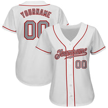 Laden Sie das Bild in den Galerie-Viewer, Custom White Gray-Red Authentic Baseball Jersey