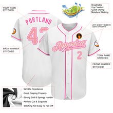 Laden Sie das Bild in den Galerie-Viewer, Custom White Medium Pink-Pink Authentic Baseball Jersey