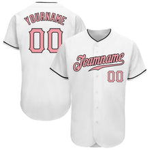 Загрузить изображение в средство просмотра галереи, Custom White Medium Pink-Black Authentic Baseball Jersey