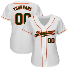 Загрузить изображение в средство просмотра галереи, Custom White Green-Orange Authentic Baseball Jersey