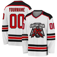 Charger l'image dans la galerie, Custom White Red-Black Hockey Jersey