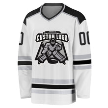 Charger l'image dans la galerie, Custom White Black-Gray Hockey Jersey