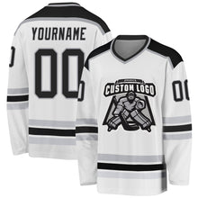 Charger l'image dans la galerie, Custom White Black-Gray Hockey Jersey