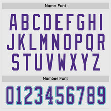 Load image into Gallery viewer, Custom White Purple-Teal Hockey Jersey
