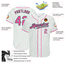 Загрузить изображение в средство просмотра галереи, Custom White Kelly Green Pinstripe Pink-Kelly Green Authentic Baseball Jersey