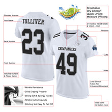 Load image into Gallery viewer, Custom White Black-Gray Mesh Authentic Football Jersey