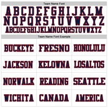 Load image into Gallery viewer, Custom White Navy-Red Mesh Authentic Football Jersey