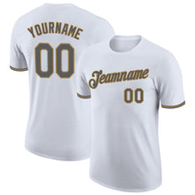 Загрузить изображение в средство просмотра галереи, Custom White Steel Gray-Old Gold Performance T-Shirt