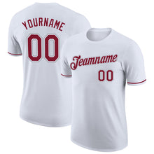 Загрузить изображение в средство просмотра галереи, Custom White Crimson-Gray Performance T-Shirt