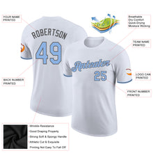 Load image into Gallery viewer, Custom White Light Blue-Steel Gray Performance T-Shirt