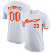 Load image into Gallery viewer, Custom White Orange-Gray Performance T-Shirt
