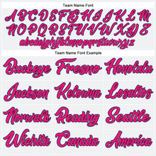 Laden Sie das Bild in den Galerie-Viewer, Custom White Light Blue Black-Hot Pink Authentic Baseball Jersey