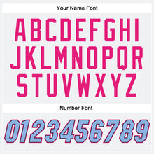 Laden Sie das Bild in den Galerie-Viewer, Custom White Light Blue Black-Hot Pink Authentic Baseball Jersey