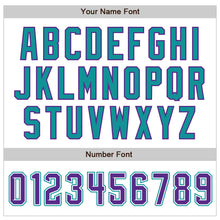 Charger l'image dans la galerie, Custom White Purple Pinstripe Purple-Teal Authentic Baseball Jersey