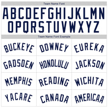 Charger l'image dans la galerie, Custom White Orange Pinstripe Navy Authentic Baseball Jersey