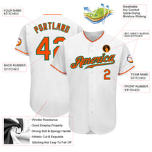 Laden Sie das Bild in den Galerie-Viewer, Custom White Orange-Kelly Green Authentic Baseball Jersey