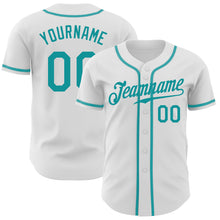 Загрузить изображение в средство просмотра галереи, Custom White Teal Authentic Baseball Jersey