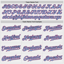 Laden Sie das Bild in den Galerie-Viewer, Custom White Light Blue Black-Pink Authentic Baseball Jersey